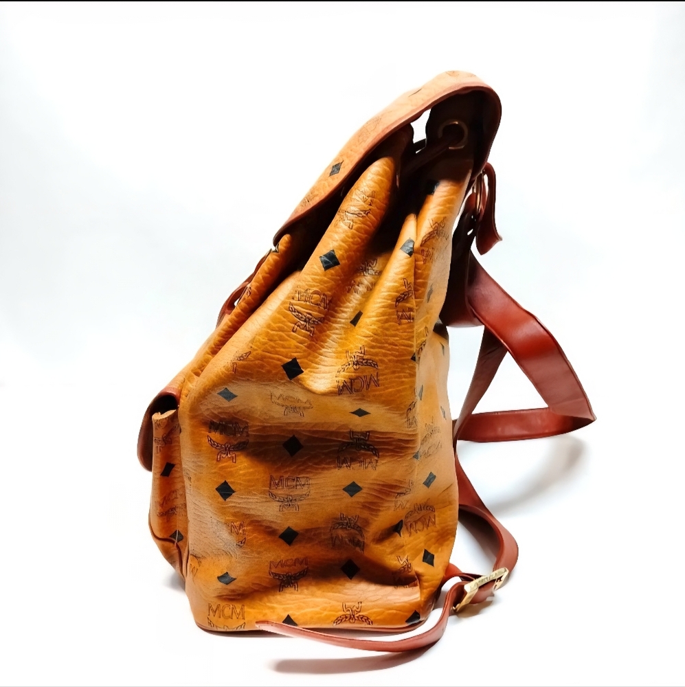 MCM BackPack Bag  Vicetos Monogram Brown PVC 1431R - Picture 3 of 9